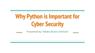 Why Python is Important for Cyber Security