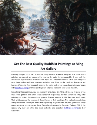 Get The Best Quality Buddhist Paintings at Ming Art Gallery