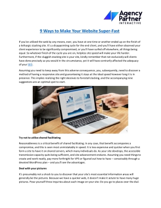 9 Ways to Make Your Website Super-Fast