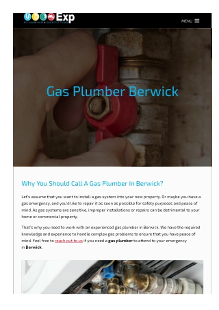Gas plumber berwick