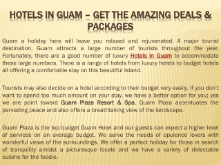 Hotels in Guam – Get the amazing deals & Packages
