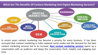 What Are The Benefits Of Content Marketing And Digital Marketing Services