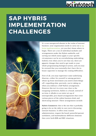 SAP Hybris Implementation Challenges