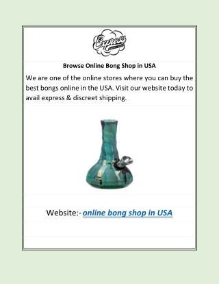 Browse Online Bong Shop in USA