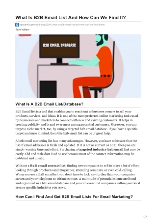 1What Is B2B Email List And How Can We Find It