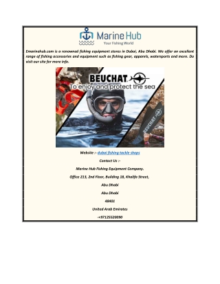 Dubai Fishing Tackle Shops  Emarinehub.com
