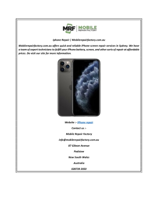 Iphone Repair  Mobilerepairfactory.com.au