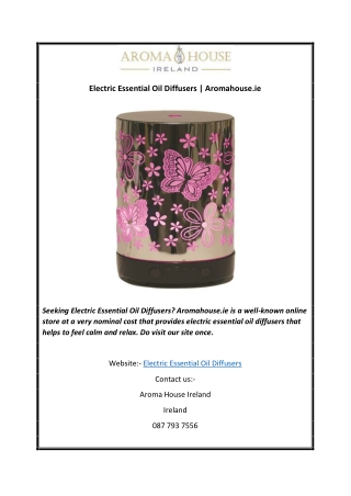 Electric Essential Oil Diffusers Aromahouse.ie