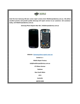 Samsung Phone Repairs Near Me  Mobilerepairfactory.com.au
