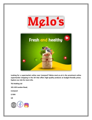 Supermarket Online Near Liverpool | Melos-mart.co.uk