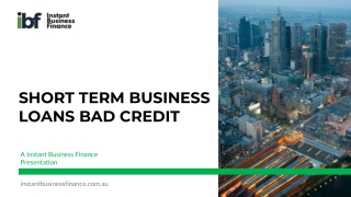 Short Term Business Loans Bad Credit