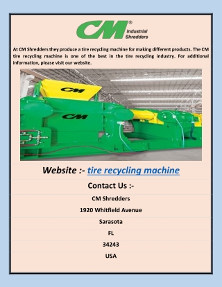 tire recycling machine