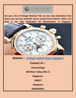 vintage watch shop singapore