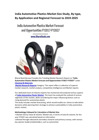 India Automotive Plastics Market Size Study 2019-2025