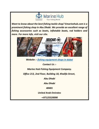 Fishing Equipment Shops in Dubai  Emarinehub.com
