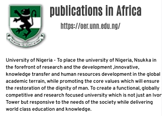 publications in Africa