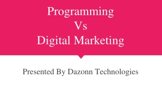 Programming  Vs  Digital Marketing