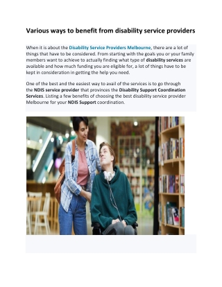 Disability Service Providers Melbourne