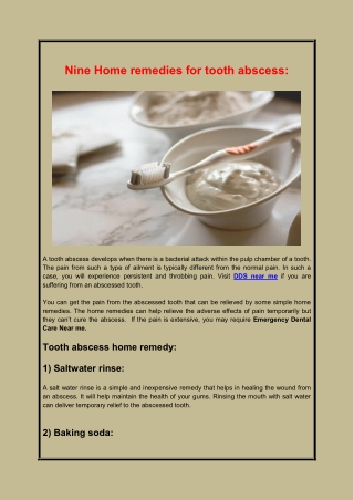 Nine Home remedies for tooth abscess