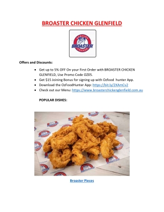 Broaster Chicken Glenfield Restaurant Menu, NSW– 5% off