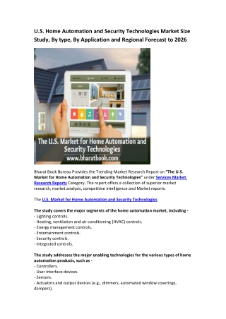 The U.S. Market for Home Automation and Security Technologies