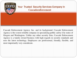 Your  Trusted  Security Services Company In  Cascadeenforcement