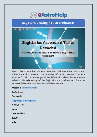Sagittarius Rising | Eastrohelp.com