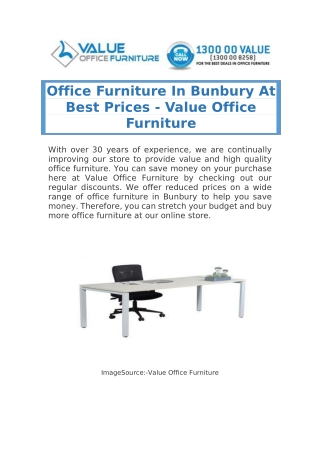 Top Office Furniture Online Stores in Bunbury- Value Office Furniture