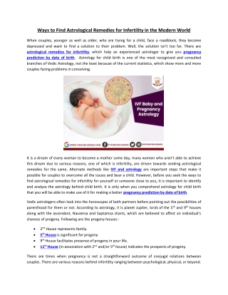 Get Astrological Remedies for Infertility in the Modern World - IVF Baby