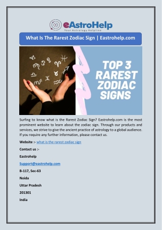 What Is The Rarest Zodiac Sign | Eastrohelp.com