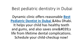 Best pediatric dentistry in dubai