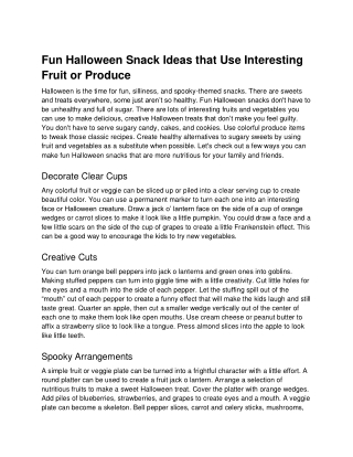 Fun Halloween Snack Ideas that Use Interesting Fruit or Produce
