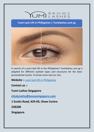 Yumi Lash Lift in Philippines | Yumilashes.com.sg