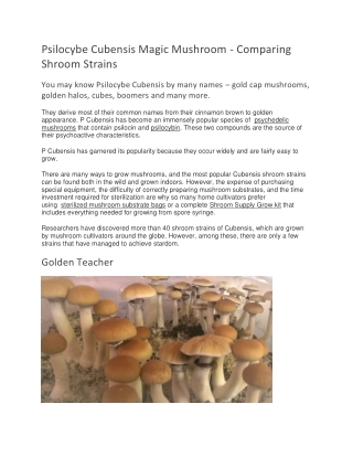 Psilocybe cubensis shroom strains comparing magic mushroom strains