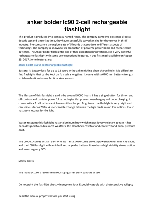 anker bolder lc90 2-cell rechargeable flashlight