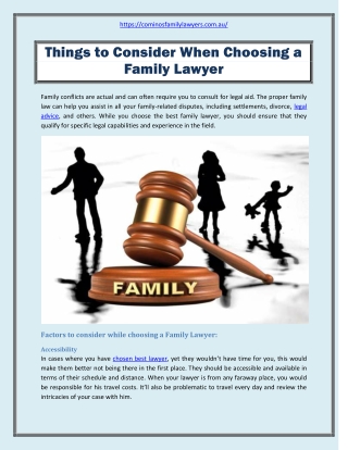 Things to Consider When Choosing a Family Lawyer