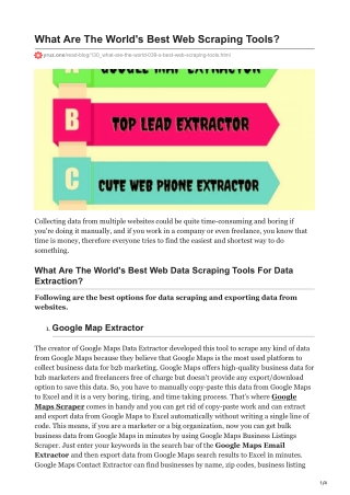 1What Are The Worlds Best Web Scraping Tools