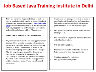 Job Based Java Training Institute in Delhi