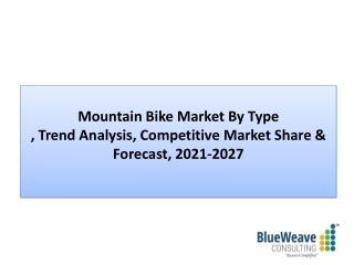 Mountain Bike Market Insight, Analysis, Report 2021