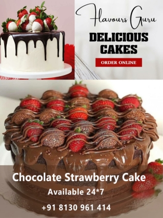 Order Strawberry Cakes Online Flavours Guru In Gurgaon, Delhi NCR