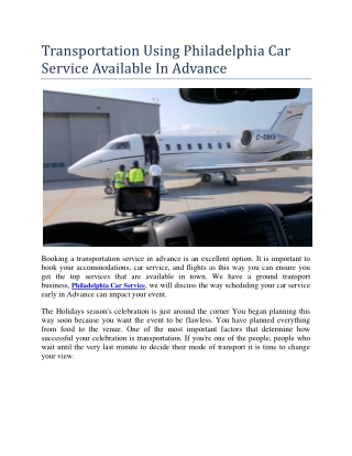Transportation Using Philadelphia Car Service Available in Advance-converted