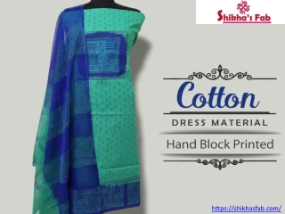 hand block printed dress materials