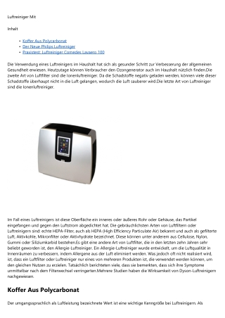 Der Beste Guide - Luftreiniger -