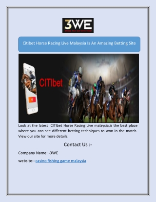 Citibet Horse Racing Live Malaysia Is An Amazing Betting Site