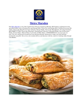 5% Off – Metro Marsden Dessert Restaurant | Coffee Marsden, QLD