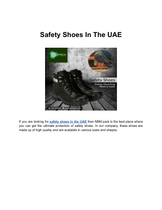 Safety Shoes In The UAE