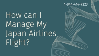 How can i manage my japan airlines flight booking?