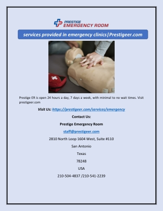 services provided in emergency clinics|Prestigeer.com