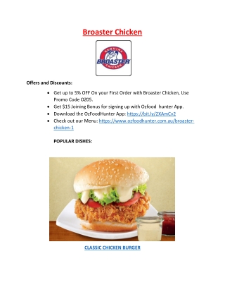 5% Off - Broaster Chicken Brighton-Le-Sands Menu, NSW