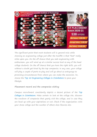 How to choose the Top Ranking Engineering Colleges in Coimbatore